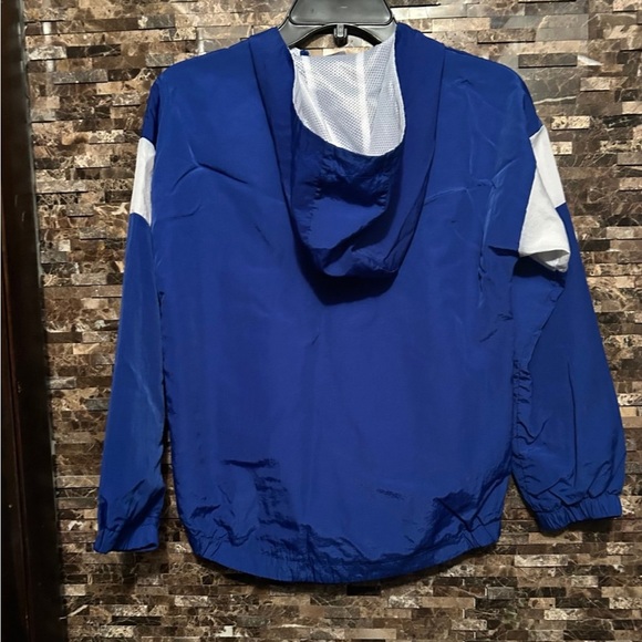 Boys Adidas Blue Windbreaker Jacket - Picture 2 of 4